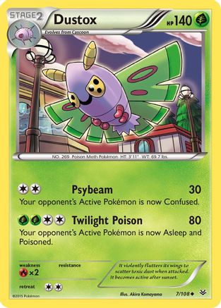 Dustox (7) 007/108 - XY Roaring Skies Reverse Holofoil - Uncommon