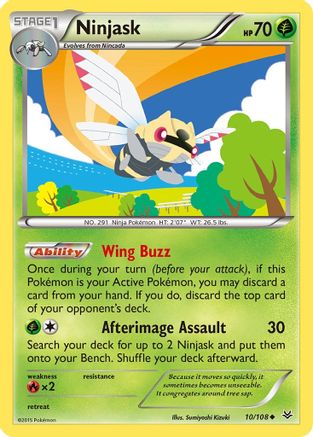 Ninjask 010/108 - XY Roaring Skies Reverse Holofoil - Uncommon