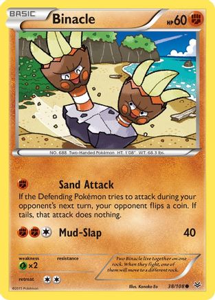 Binacle 038/108 - XY Roaring Skies Reverse Holofoil - Common