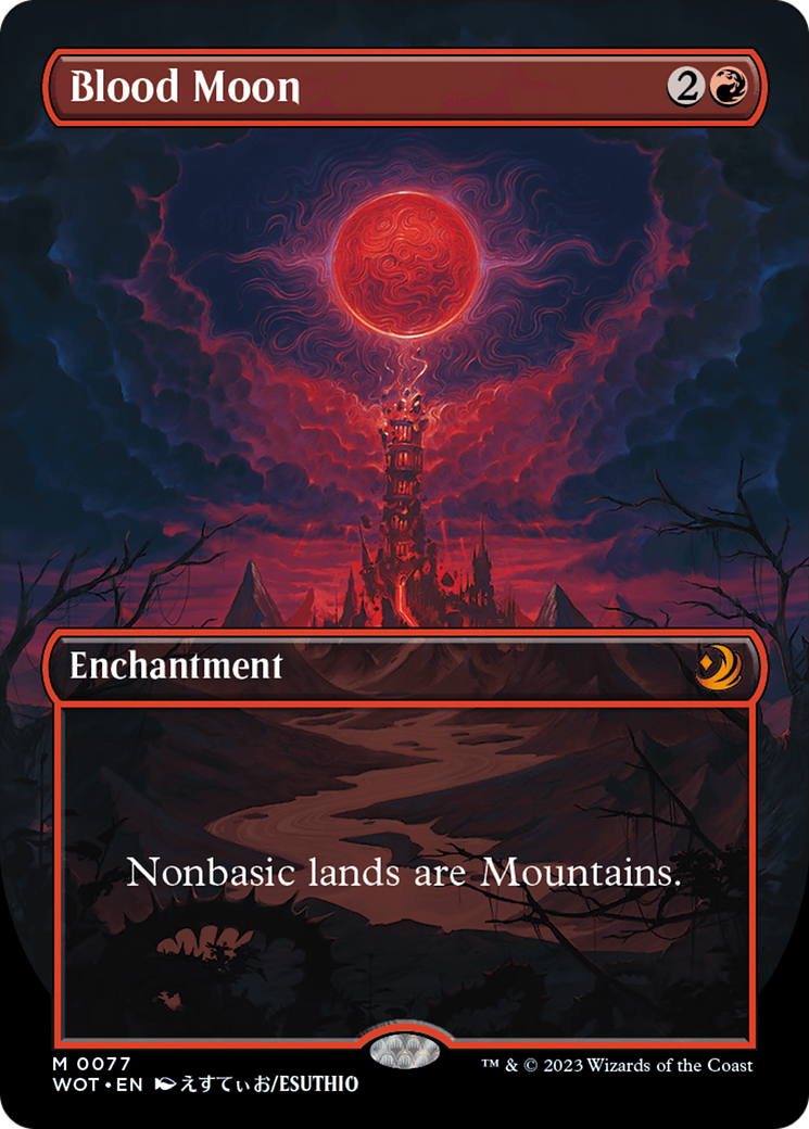 Blood Moon (Anime Borderless) (WOT-077) - Wilds of Eldraine: Enchanting Tales (Borderless) Foil