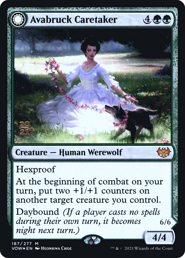 Avabruck Caretaker // Hollowhenge Huntmaster (PRE-187S) - Innistrad: Crimson Vow Promos: (Double Faced Transform) (Prerelease) Foil