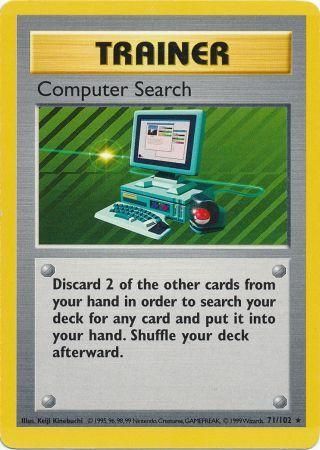 Computer Search 071/102 - Base Set Shadowless Unlimited - Rare