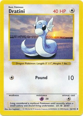 Dratini 026/102 - Base Set Shadowless Unlimited - Uncommon