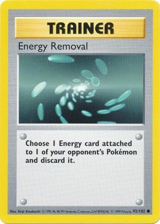 Energy Removal 092/102 - Base Set Shadowless Unlimited - Common