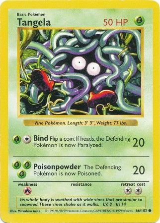 Tangela 066/102 - Base Set Shadowless Unlimited - Common
