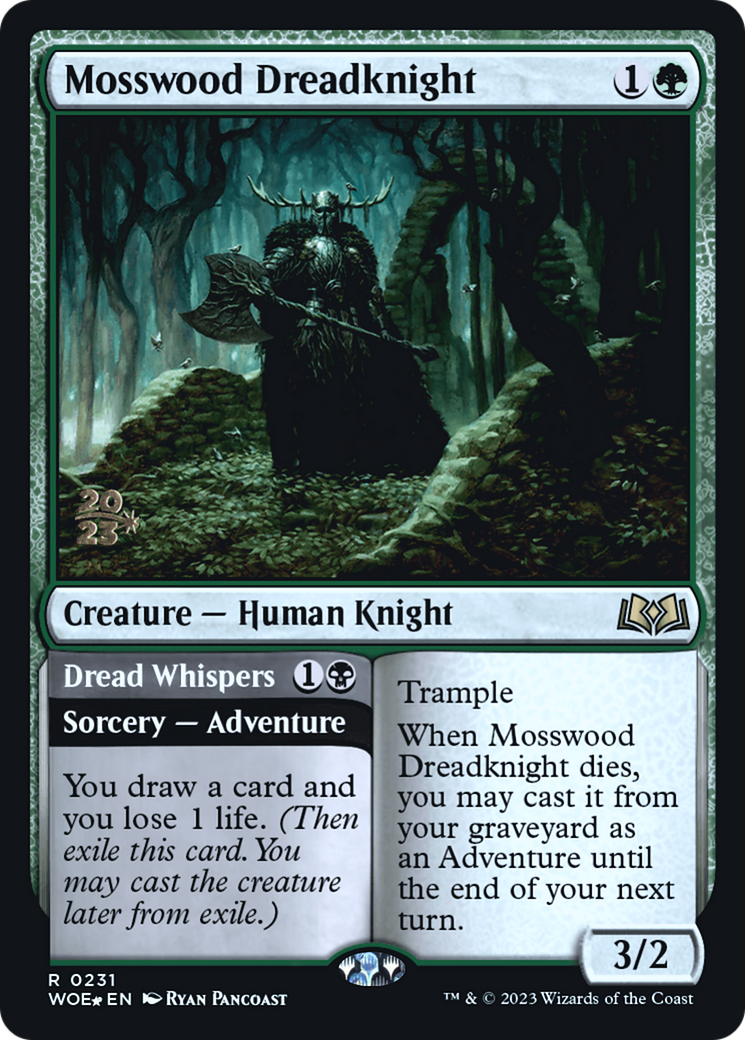 Mosswood Dreadknight // Dread Whispers (PRE-231) - Wilds of Eldraine Promos (Prerelease) Foil
