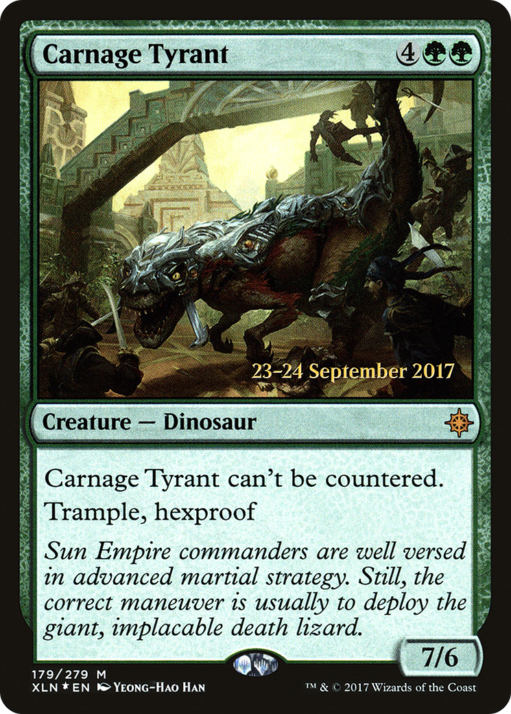 Carnage Tyrant (PRE-179S) - Ixalan Promos (Prerelease) Foil