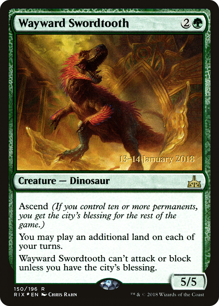 Wayward Swordtooth (PRE-150S) - Rivals of Ixalan Promos (Prerelease) Foil