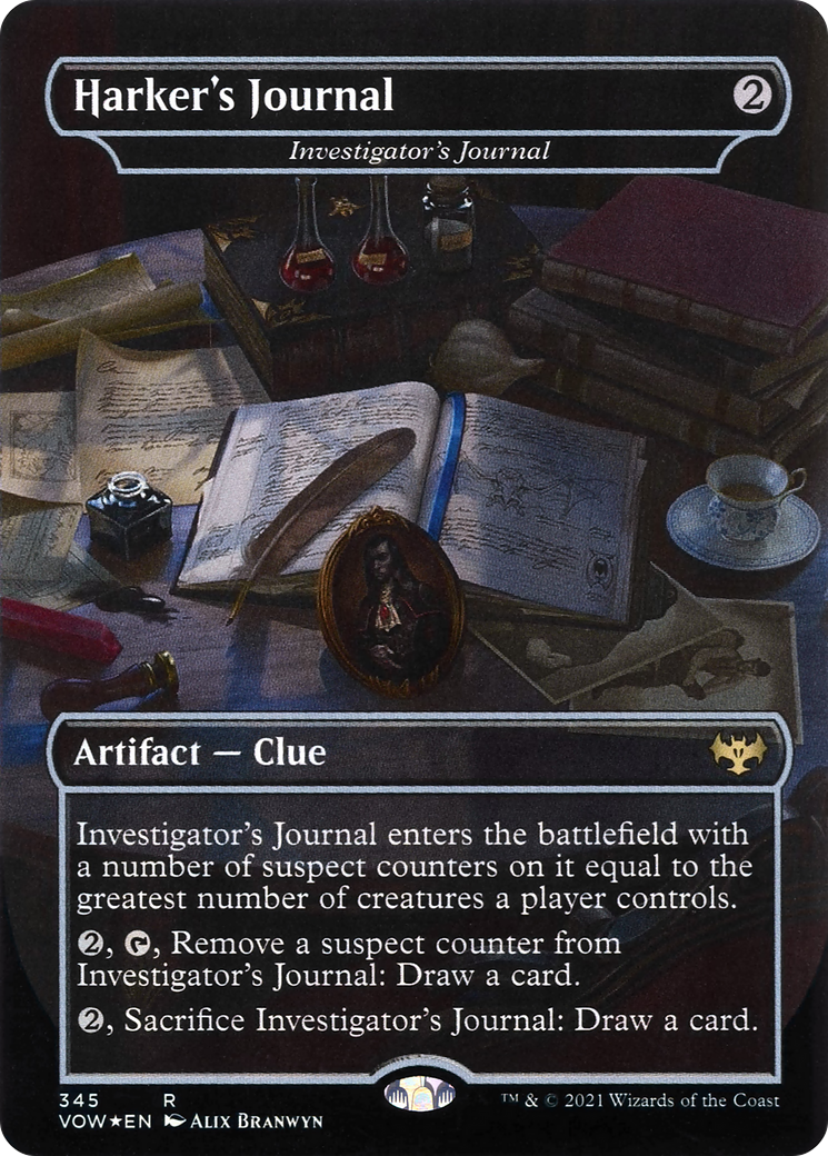 Investigator's Journal (Borderless)(VOW-345) - Innistrad: Crimson Vow / Harker's Journal