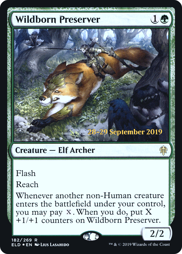 Wildborn Preserver (PRE-182S) - Throne of Eldraine Promos (Prerelease) Foil