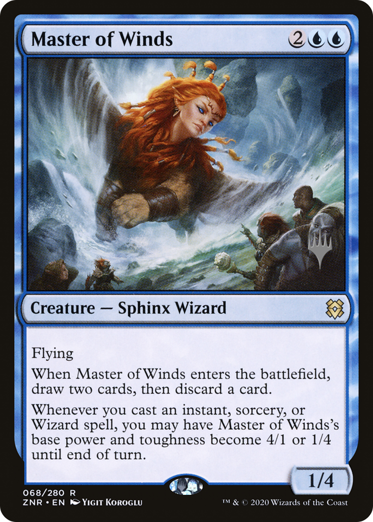 Master of Winds (PPZNR-68P) - Zendikar Rising Promos (Promo Pack) Foil