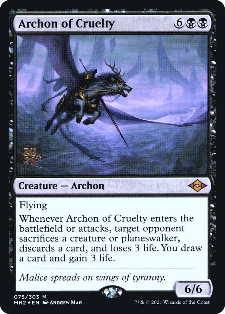 Archon of Cruelty (PRE-075) - Modern Horizons 2 Promos (Prerelease) Foil