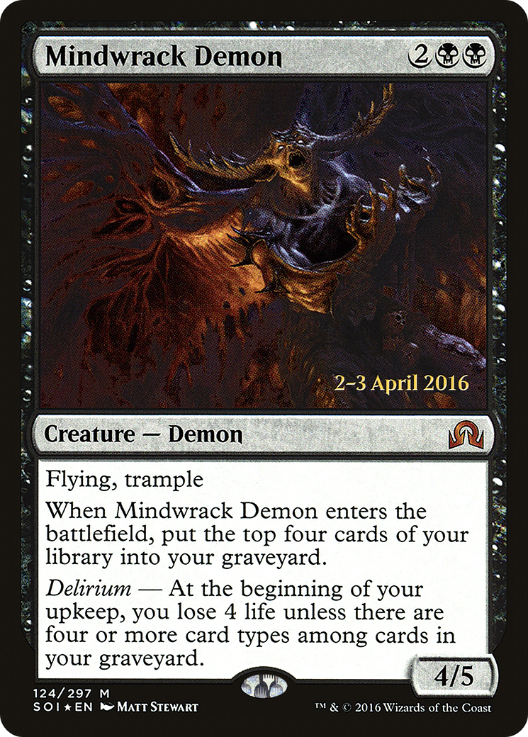 Mindwrack Demon (PRE-124S) - Shadows over Innistrad Promos (Prerelease) Foil