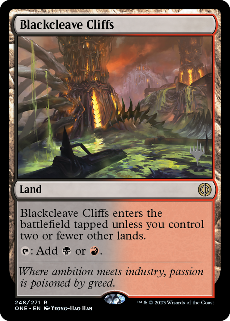 Blackcleave Cliffs (PPONE-248) - Phyrexia: All Will Be One Promos (Promo Pack) Foil