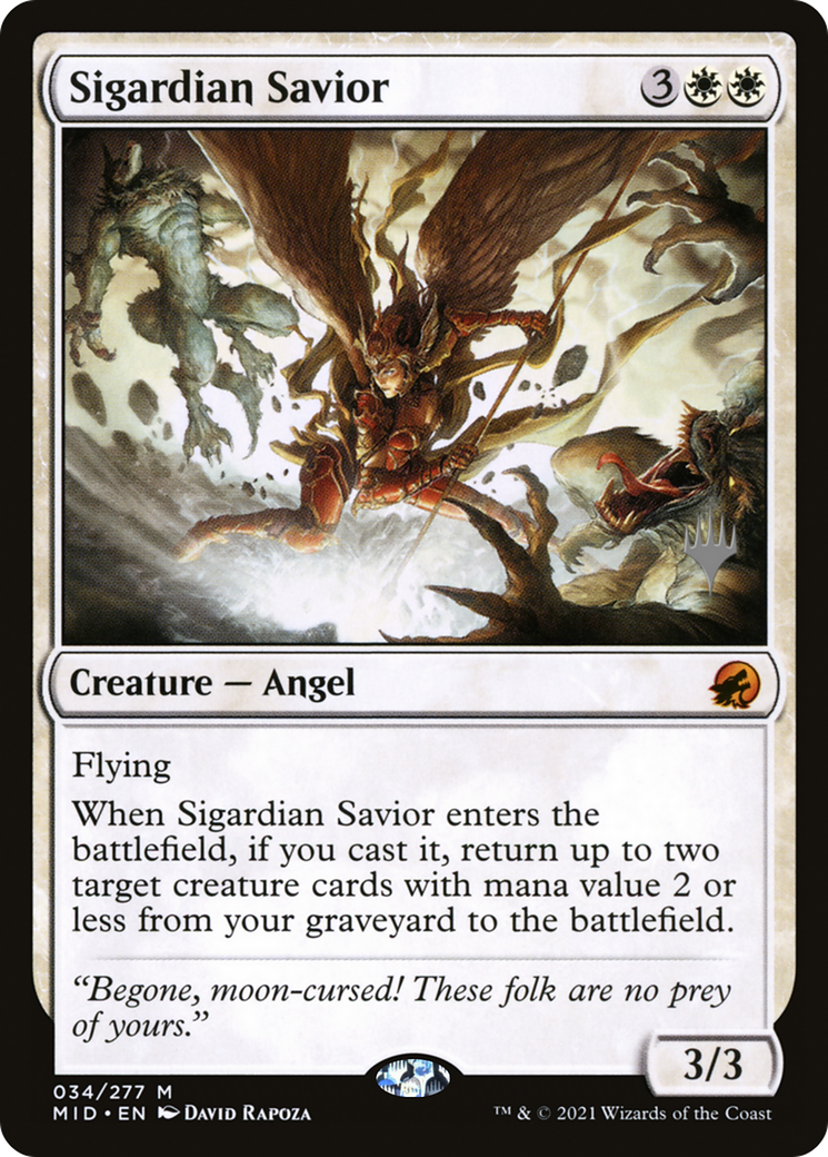 Sigardian Savior (PPMID-34P) - Innistrad: Midnight Hunt Promos (Promo Pack) Foil