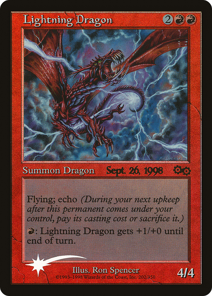 Lightning Dragon (PRE-004) - Urza's Saga Promos (Prerelease) Foil