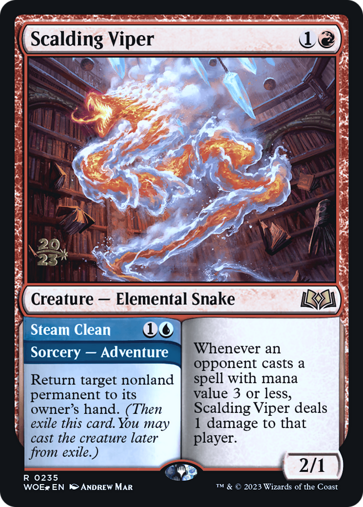 Scalding Viper // Steam Clean (PRE-235) - Wilds of Eldraine Promos (Prerelease) Foil