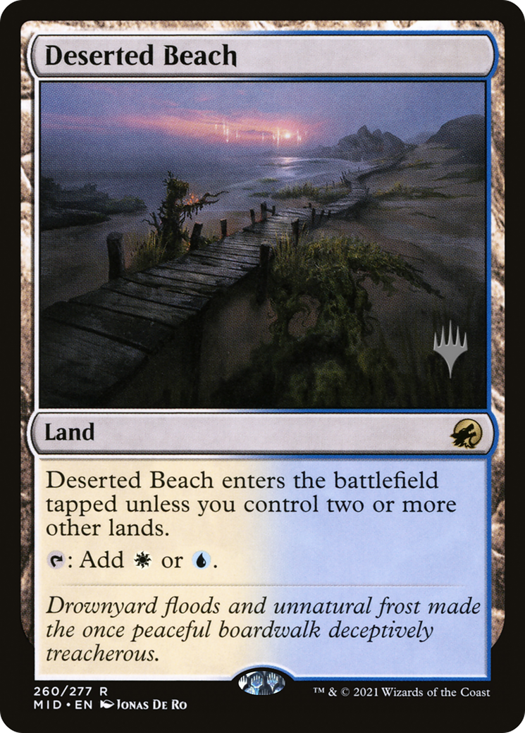 Deserted Beach (PPMID-260P) - Innistrad: Midnight Hunt Promos (Promo Pack) Foil