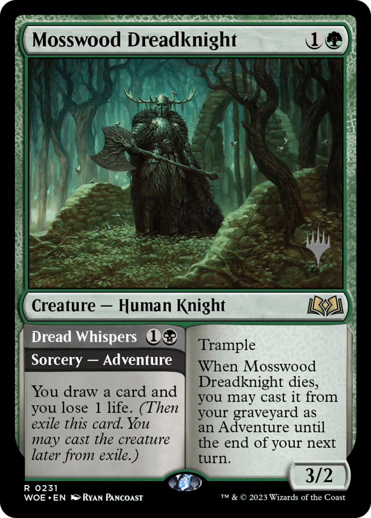 Mosswood Dreadknight // Dread Whispers (PPWOE-231) - Wilds of Eldraine Promos (Promo Pack) Foil