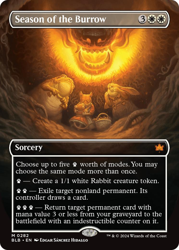 Season of the Burrow (Borderless)(BLB-282) - Bloomburrow: (Showcase)
