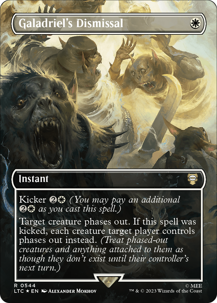 Galadriel's Dismissal (Borderless) (Surge Foil) (LTC-544) - Tales of Middle-earth Commander (Borderless) Foil