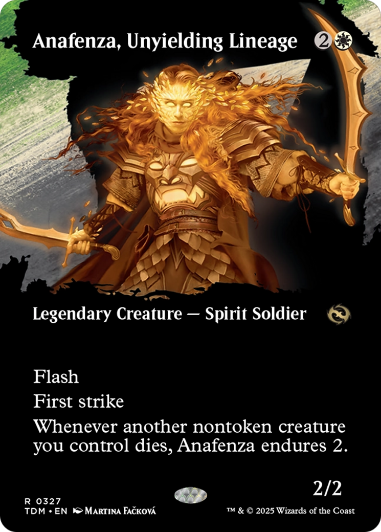 Anafenza, Unyielding Lineage (Borderless) (TDM-327) - Tarkir: Dragonstorm: (Showcase) (Borderless) Foil