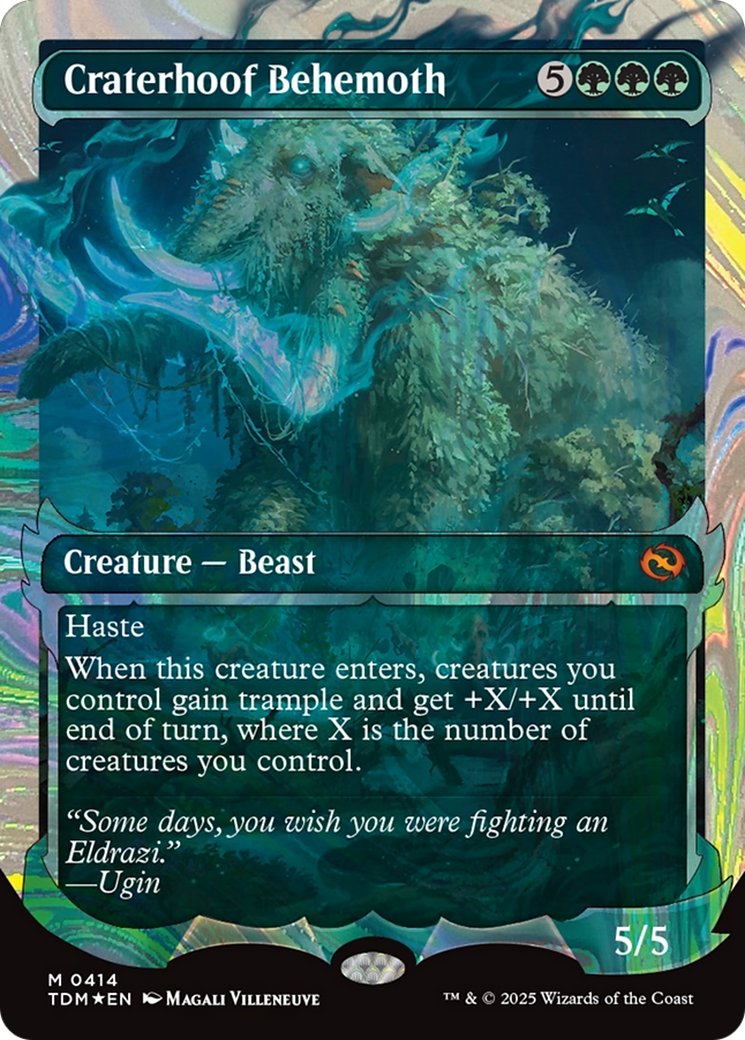 Craterhoof Behemoth (Borderless)(TDM-414) - Tarkir: Dragonstorm: (Showcase) Foil