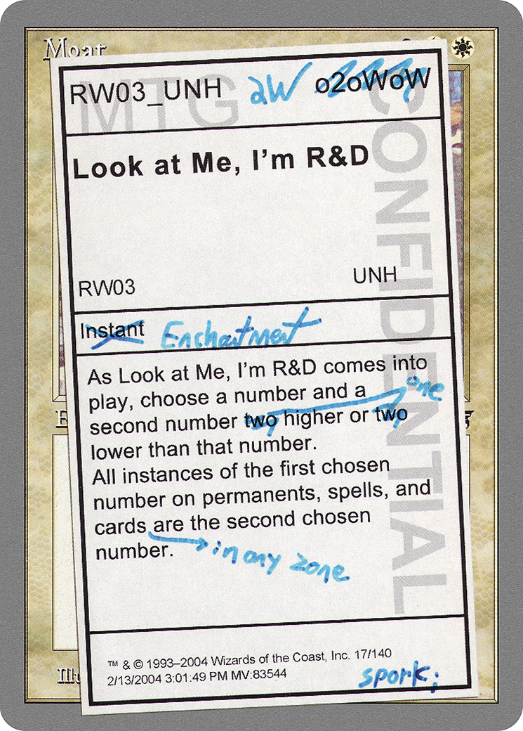 Look at Me, I'm R&D (UNH-017) - Unhinged Foil (Playtest)