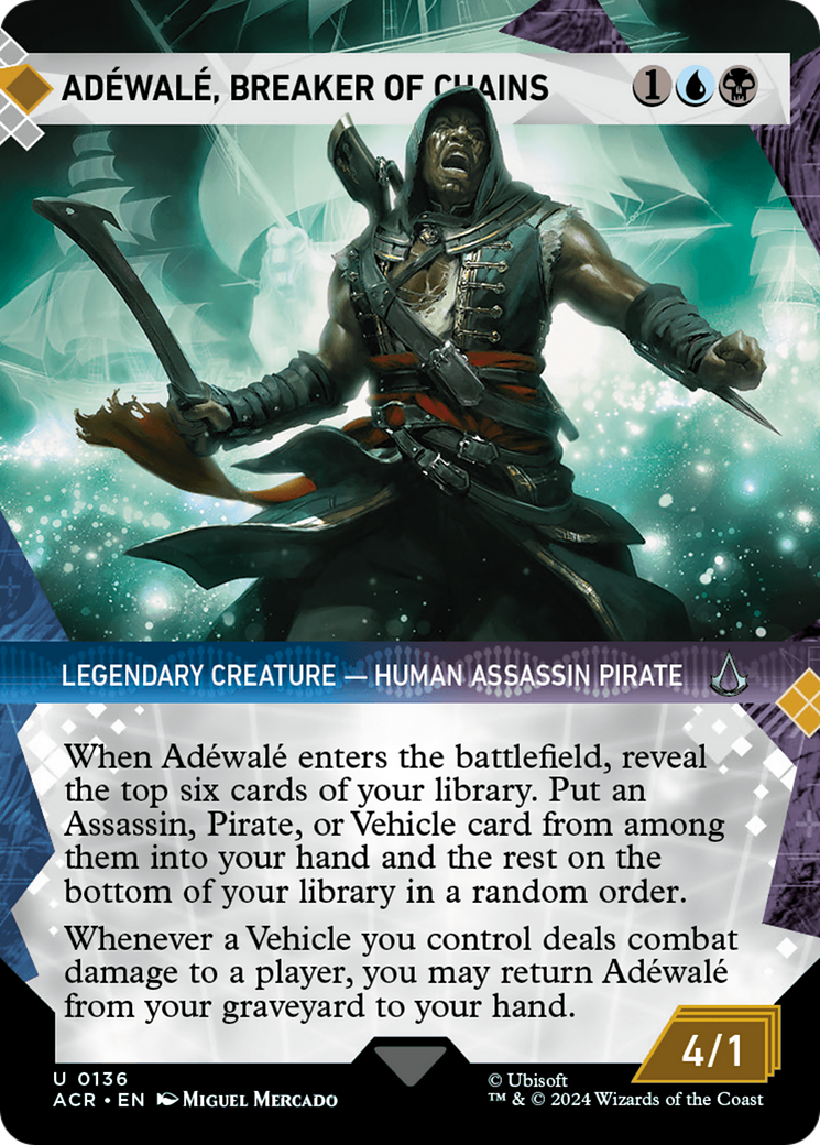 Adéwalé, Breaker of Chains (Borderless)(ACR-136) - Assassin's Creed: (Showcase) Foil