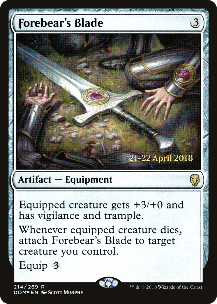 Forebear's Blade (PRE-214S) - Dominaria Promos (Prerelease) Foil