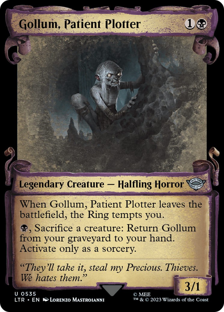 Gollum, Patient Plotter (Showcase Scrolls) (LTR-535) - The Lord of the Rings: Tales of Middle-earth: (Showcase) Foil