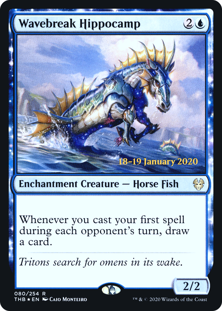 Wavebreak Hippocamp (PRE-80S) - Theros Beyond Death Promos Foil