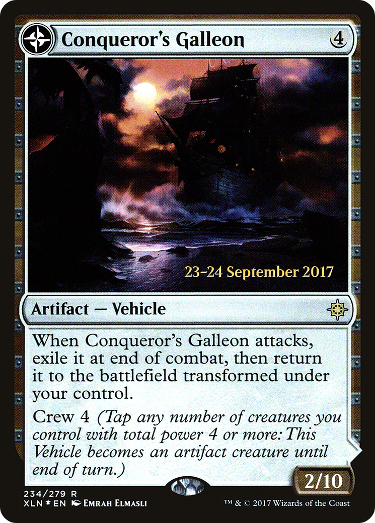 Conqueror's Galleon // Conqueror's Foothold (PRE-234S) - Ixalan Promos: (compasslanddfc) (Prerelease) Foil