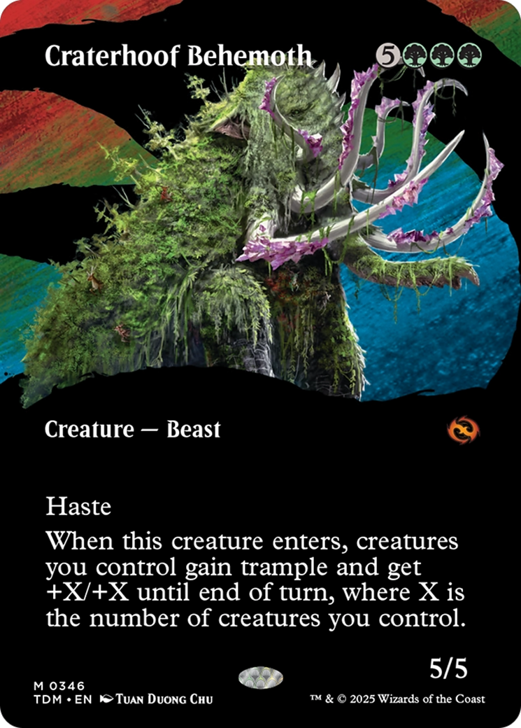 Craterhoof Behemoth (Borderless)(TDM-346) - Tarkir: Dragonstorm: (Showcase)