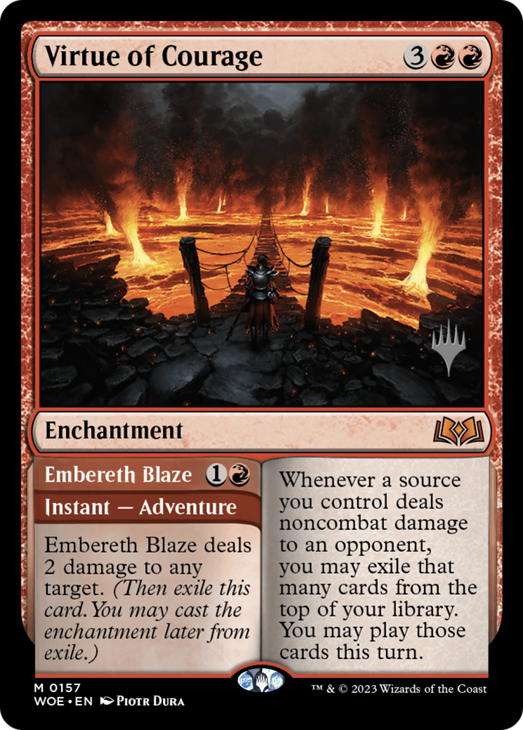 Virtue of Courage (PPWOE-157) - Wilds of Eldraine Promos (Promo Pack)