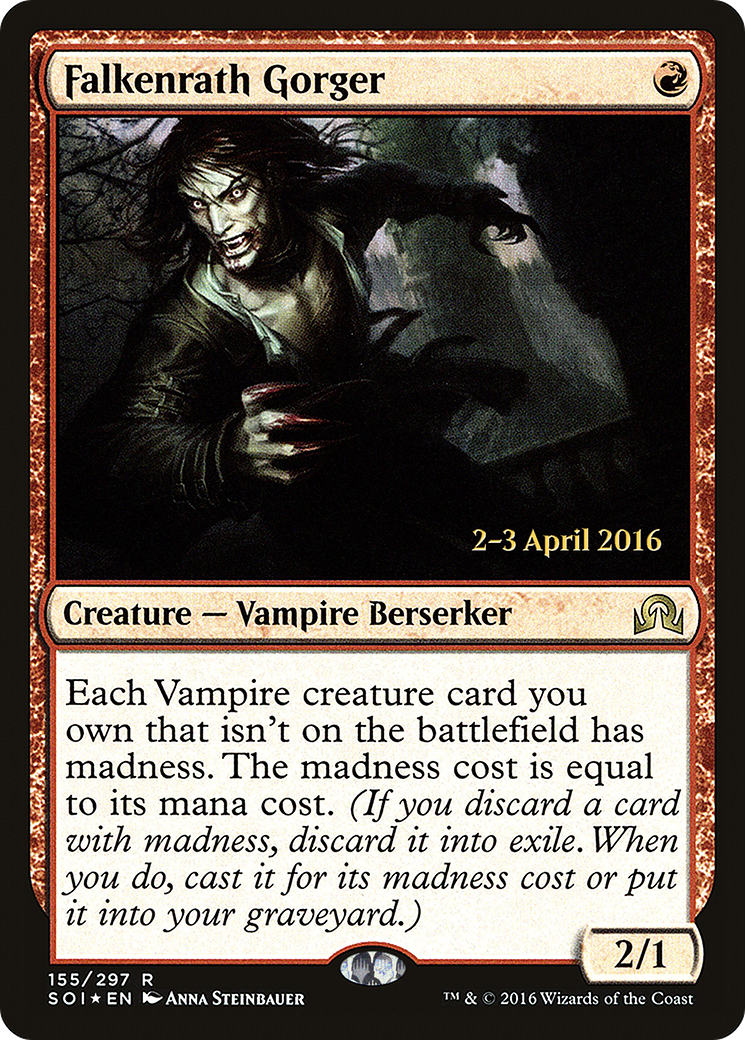 Falkenrath Gorger (PRE-155S) - Shadows over Innistrad Promos (Prerelease) Foil
