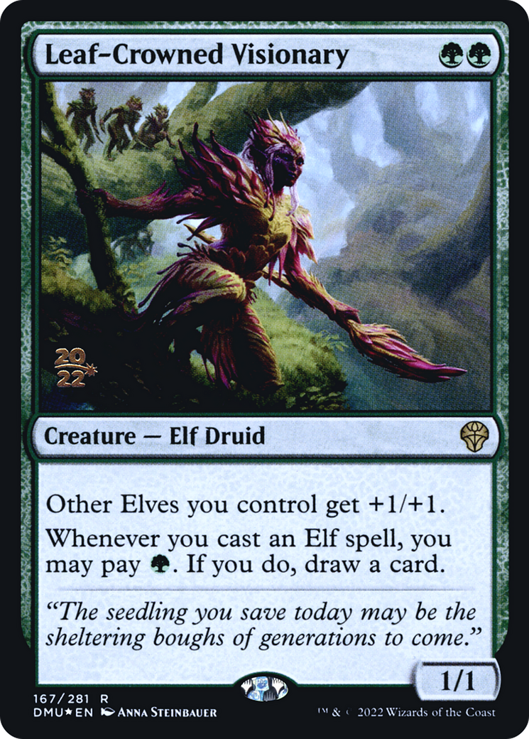Leaf-Crowned Visionary (PRE-167S) - Dominaria United Promos (Prerelease) Foil