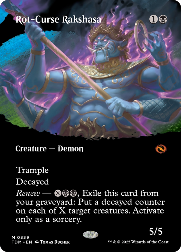 Rot-Curse Rakshasa (Borderless)(TDM-339) - Tarkir: Dragonstorm: (Showcase)