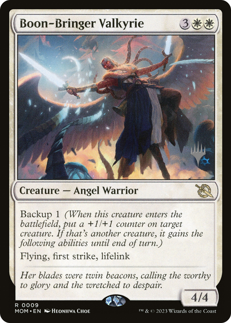 Boon-Bringer Valkyrie (PPMOM-09P) - March of the Machine Promos (Promo Pack) Foil