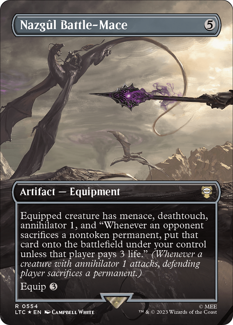 Nazgul Battle-Mace (Borderless) (Surge Foil) (LTC-554) - Tales of Middle-earth Commander (Borderless) Foil