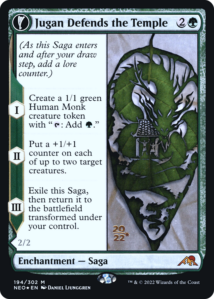 Jugan Defends the Temple (PRE-194) - Kamigawa: Neon Dynasty Promos: (fandfc) Foil