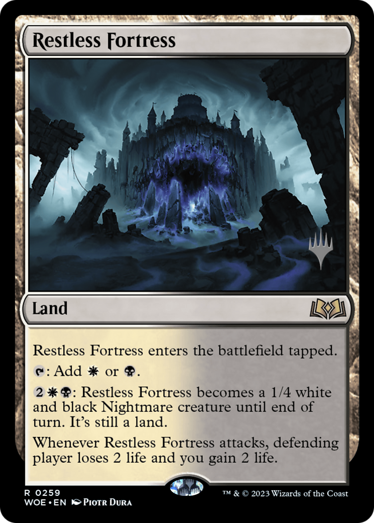 Restless Fortress (PPWOE-259) - Wilds of Eldraine Promos (Promo Pack)