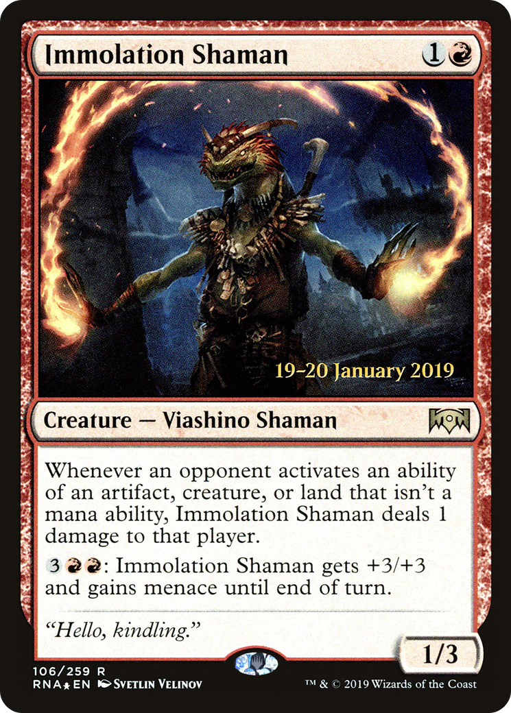 Immolation Shaman (PRE-106S) - Ravnica Allegiance Promos (Prerelease) Foil