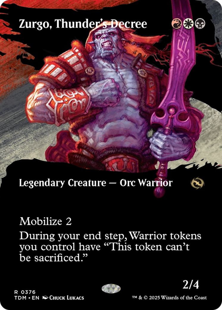 Zurgo, Thunder's Decree (Borderless) (TDM-376) - Tarkir: Dragonstorm: (Showcase) (Borderless)