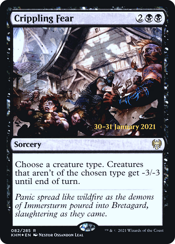 Crippling Fear (PRE-82S) - Kaldheim Promos (Prerelease) Foil
