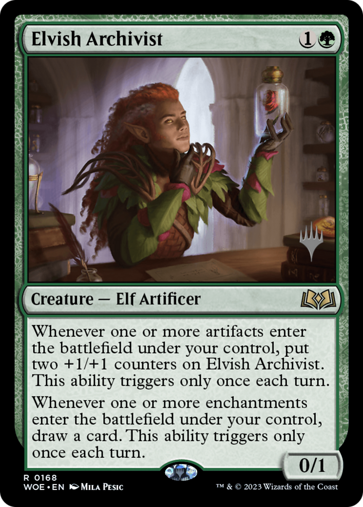 Elvish Archivist (PPWOE-168) - Wilds of Eldraine Promos (Promo Pack) Foil