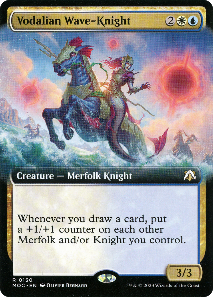 Vodalian Wave-Knight (Extended Art) (MOC-130) - March of the Machine Commander: (Extended Art) Foil
