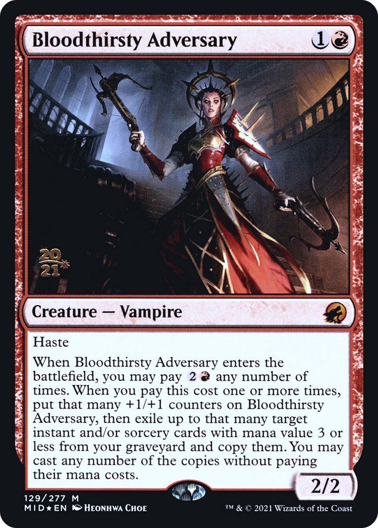 Bloodthirsty Adversary (PRE-129S) - Innistrad: Midnight Hunt Promos (Prerelease) Foil