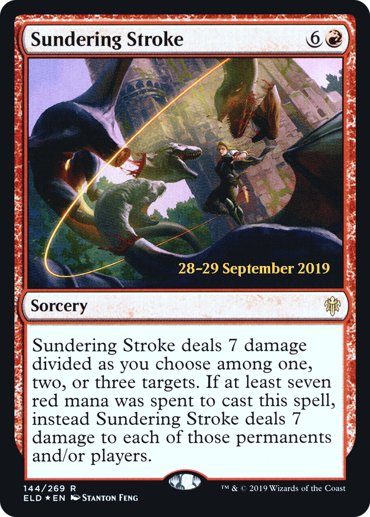 Sundering Stroke (PRE-144S) - Throne of Eldraine Promos (Prerelease) Foil