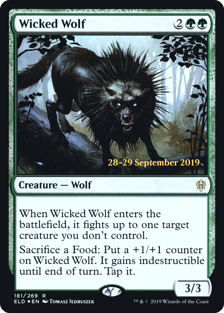 Wicked Wolf (PRE-181S) - Throne of Eldraine Promos (Prerelease) Foil